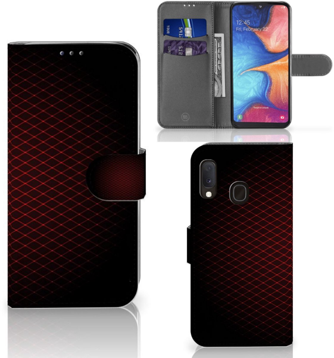 Samsung Galaxy A20e Telefoon Hoesje Geruit Rood