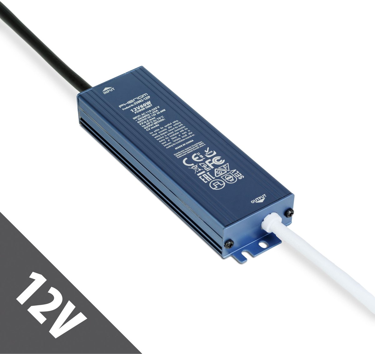 LED Voeding 12V 60W IP67 Waterdicht - Transformator 12V DC 5A - LED Driver Voor Buiten - Geschikt Voor LED Strip, Camera En Tuinverlichting [55002-12IP]