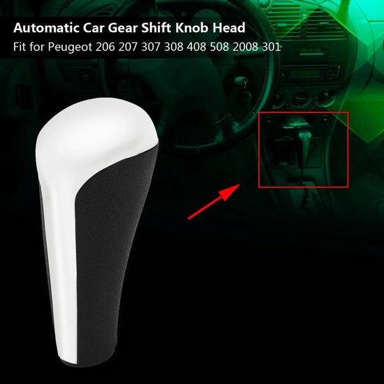 Schakelpookknop Automatisch - Pookknop Versnellingsbak - Comfortabel Rijden - Ergonomisch Ontwerp - 110 mm Lengte - Zwart en Zilver — afbeelding 2