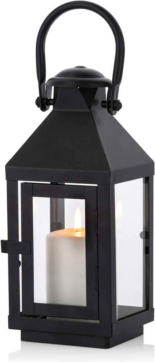 Vintage Stijl Tuinlantaarns voor Kaarsen, 20cm Hoge Decoratieve Kaarsenhouders voor Binnen en Buiten, Perfect voor Halloween, Bruiloften en Feestjes