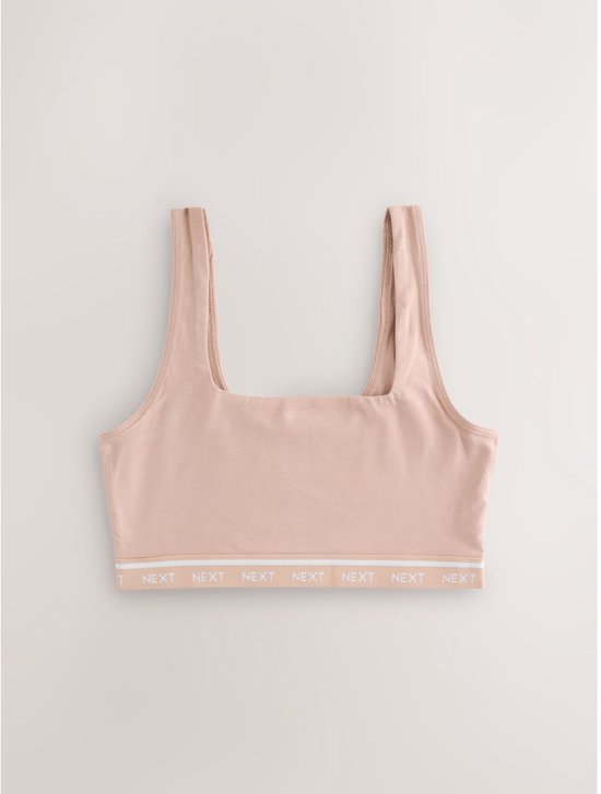 Next - Dames - Set van 4 cropped Ultimate Comfort beha's van katoen met logo - Zwart