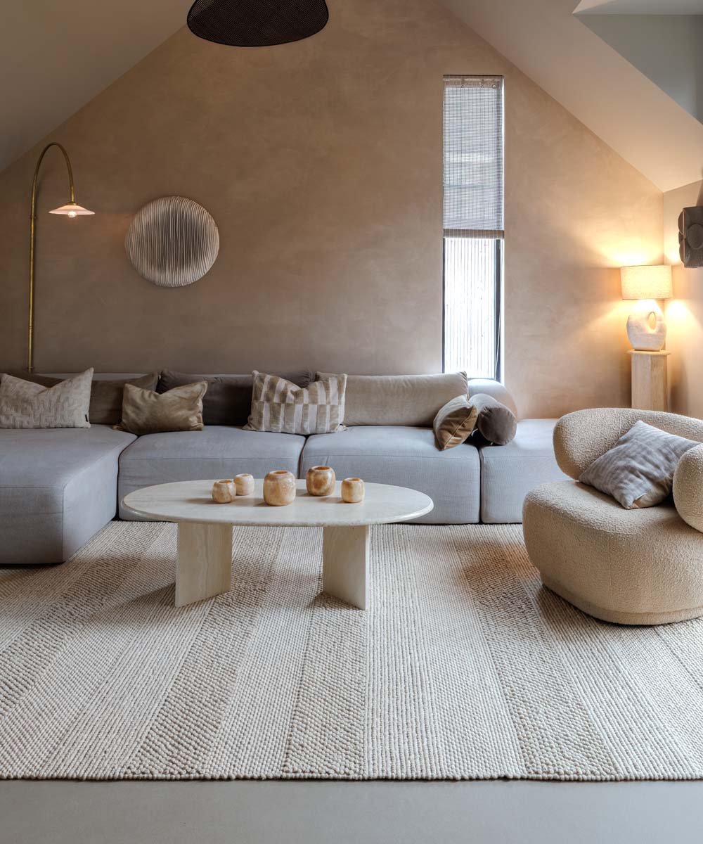 Wollen vloerkleed - Skift beige 200x300