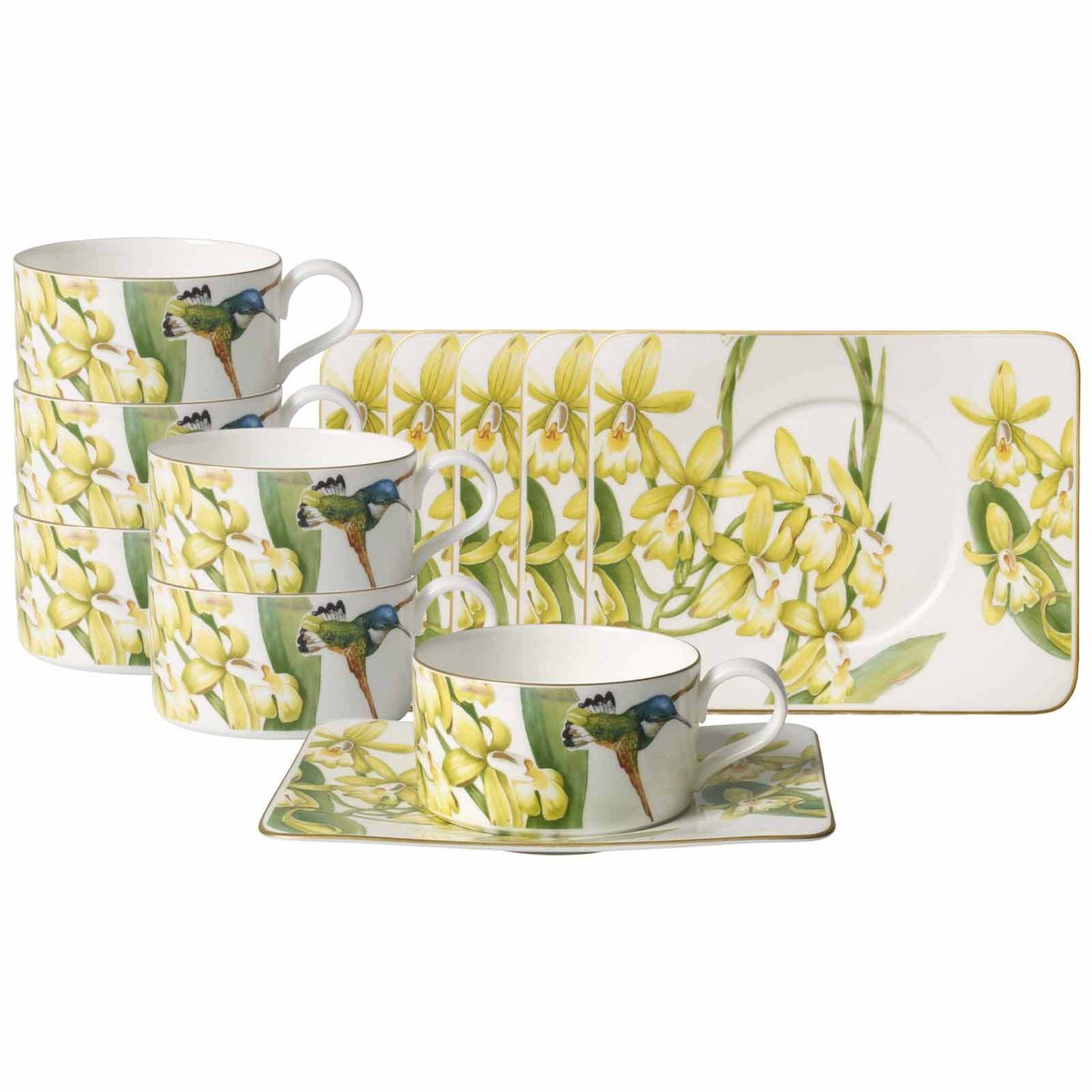 Teetassen mit Untertassen Amazonia 230 ml Set van 6