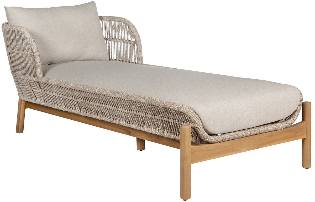 Ligbed Bruin/Beige - Acaciahout & Touw - 190x87x72,6 cm - Ligbed Terracina - House Nordic