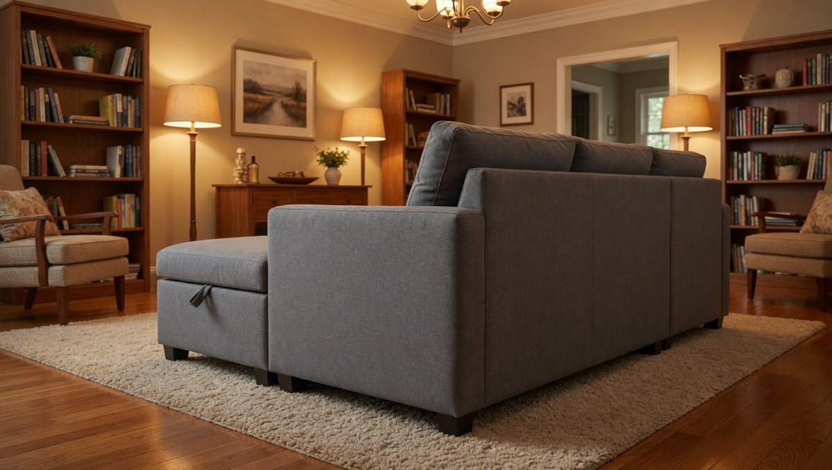 Slaapbank L-vorm met uitklapfunctie – Arqam Campina Hoekbank 226x163 cm – Moderne 3-zits bank bed grijs – ruimtebesparende sofa met slaapfunctie, schuimvulling & houten frame – woonkamer hoekbank uitklapbaar
