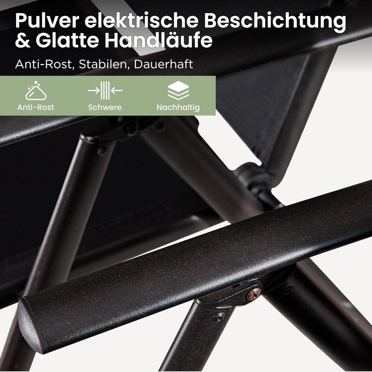 Tuinmeubelset 7-delig 170x96,5x74 cm – 6 Personen – Verstelbare Tuinstoelen met 7 Posities – Aluminium & Metaal – Zwart – Weerbestendig – Luxe Dining Set voor Tuin & Terras – HomebyNicole