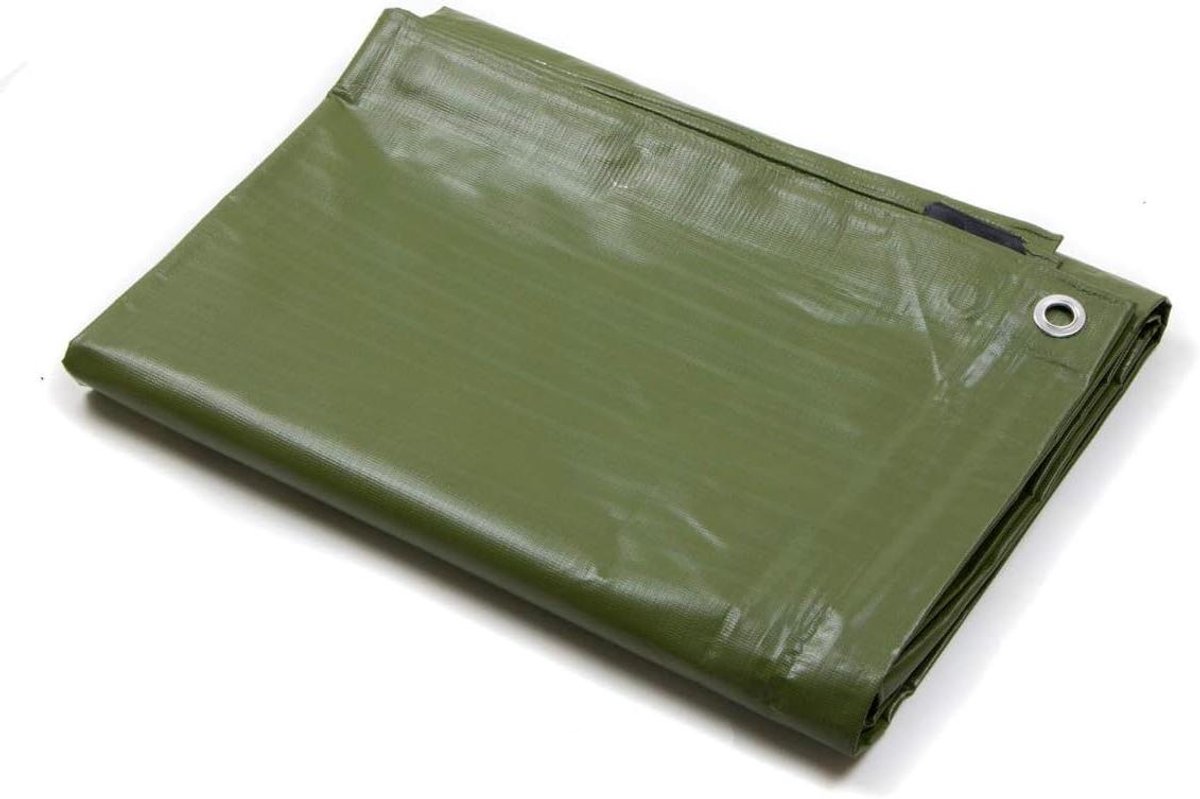 Afdekzeil PVC - Waterdicht Zeil - Bescherming Buiten - Versterkte Randen - 3x4 meter - Groen