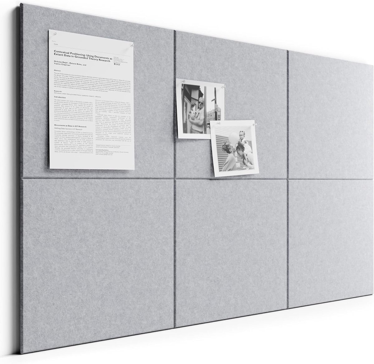 carmdering - Filz Pinnwand - Memoboard - Filzfliesen Set - Vrije Compositie - Geluiddempend - Hoogwaardig Polyesterfilz - Beschadigingsvrij - Ideaal Voor Kantoor En School - 6 Stuks