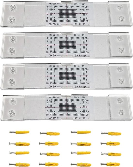 Nauwkeurige Beton Scheurmeetlat voor Effectieve Scheurmonitoring en Registratie - Set van 4 Stuks