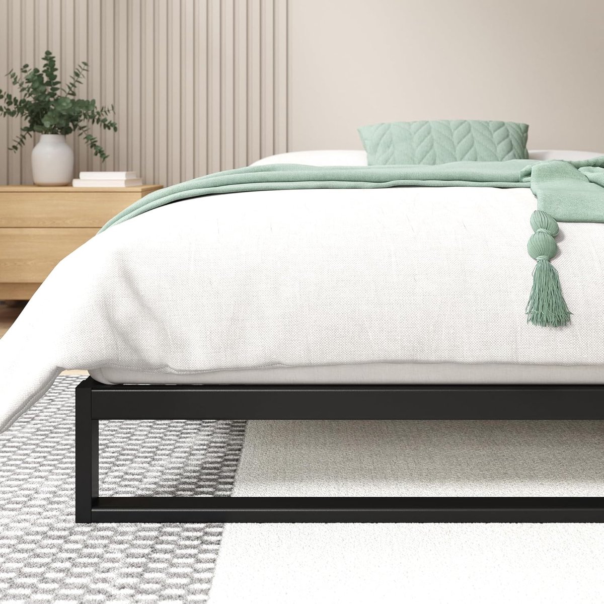 Low Profile Platform Bedframe 140 – Zwart – 8 cm – Industrohome