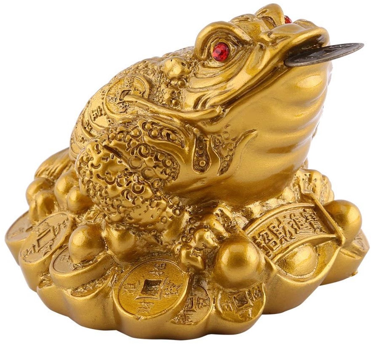 Allecto - Lucky Money Frog - Feng Shui Kikker - Rijkdom en Geluk - 6x6x5cm - Decoratie Beeldje - Geschikt voor Volwassenen - Gelukskikker