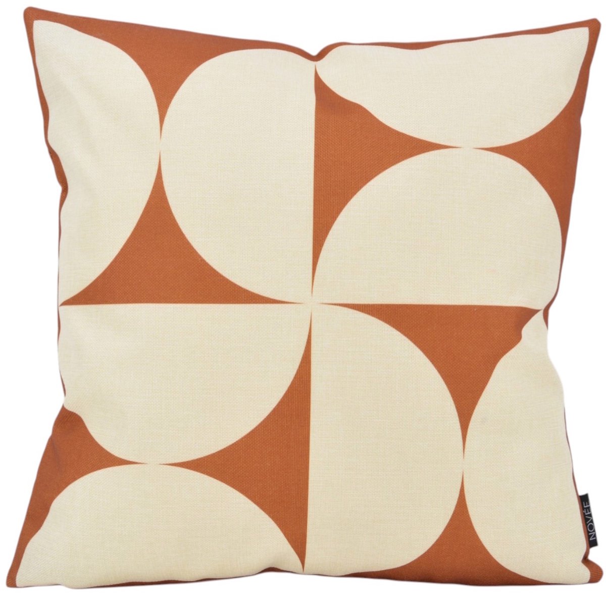 NOVÉE Sierkussen Retro Curve #1 | 45x45 cm | Katoen/Linnen creme