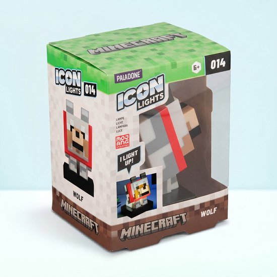 Minecraft Wolf Lamp - 11 cm LED Icon Light, Batterij Lamp van Minecraft — afbeelding 2