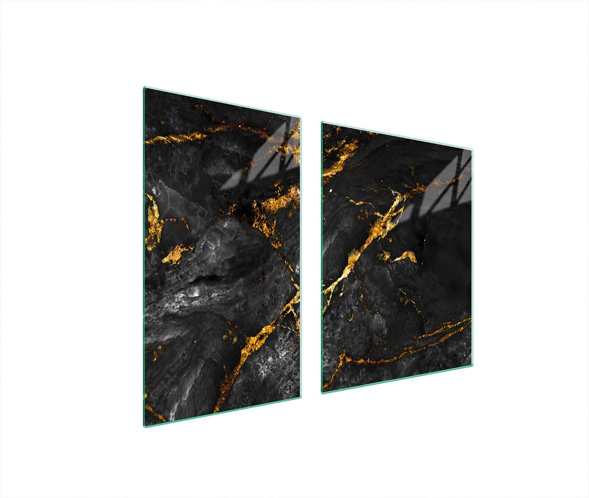 TMK ArtDeko - Snijplank en Beschermplaat - 100x52 cm - Hartglas - Marmerpatroon