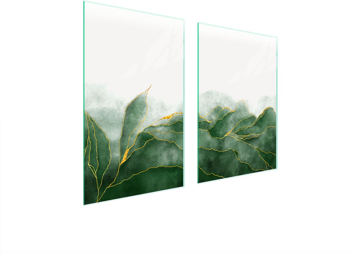 TMK ArtDeko - Snijplank - Glas - 65x52 cm - Veelkleurige Bladeren