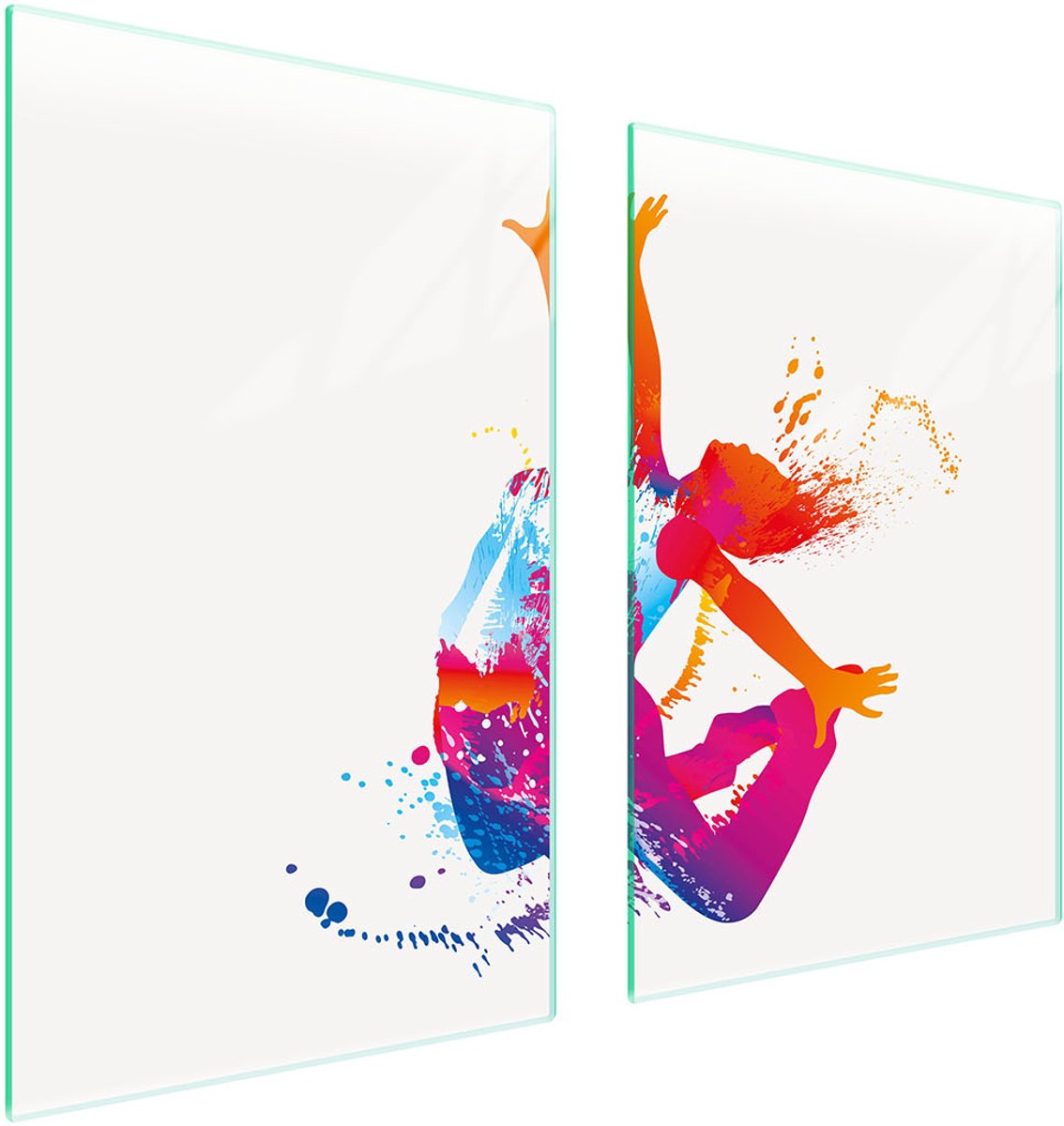 TMK ArtDeko Serie - Glazen Beschermplaat - 65x52 cm - Wit - Verhard Glas