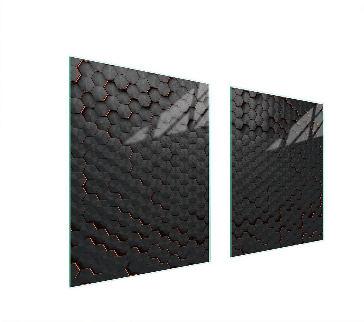 TMK ArtDeko Serie - Glas Beschermplaat - 85x52 cm - Zwart - Veilig