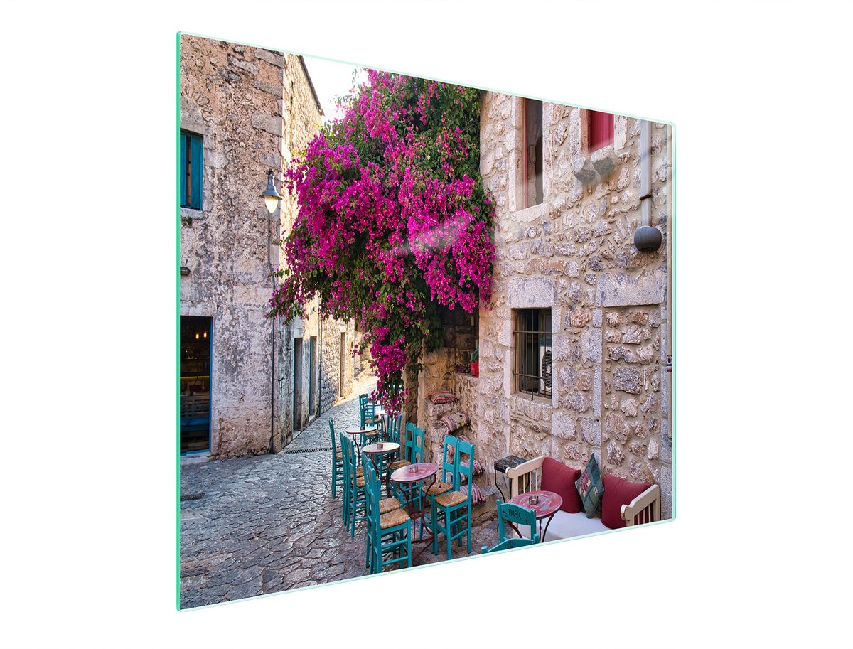 TMK ArtDeko - Snijplank van Gehard Glas - 52x30 cm - Uliczka - UV Print - Antibacterieel