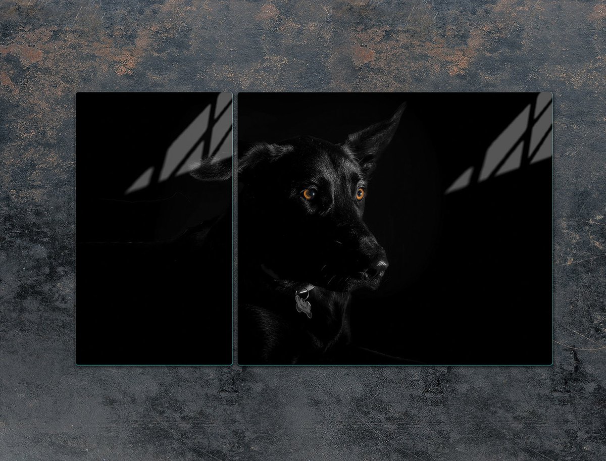 TMK ArtDeko - Snijplank - 90x52 cm - Hittebestendig Glas - Met Hond Motief
