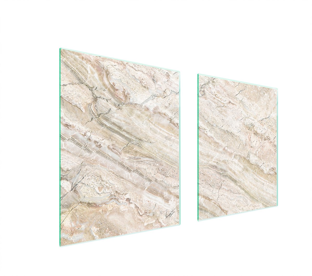 TMK ArtDeko - Snijplank en Beschermpaneel - Glas - Marmereffect - 85x52 cm