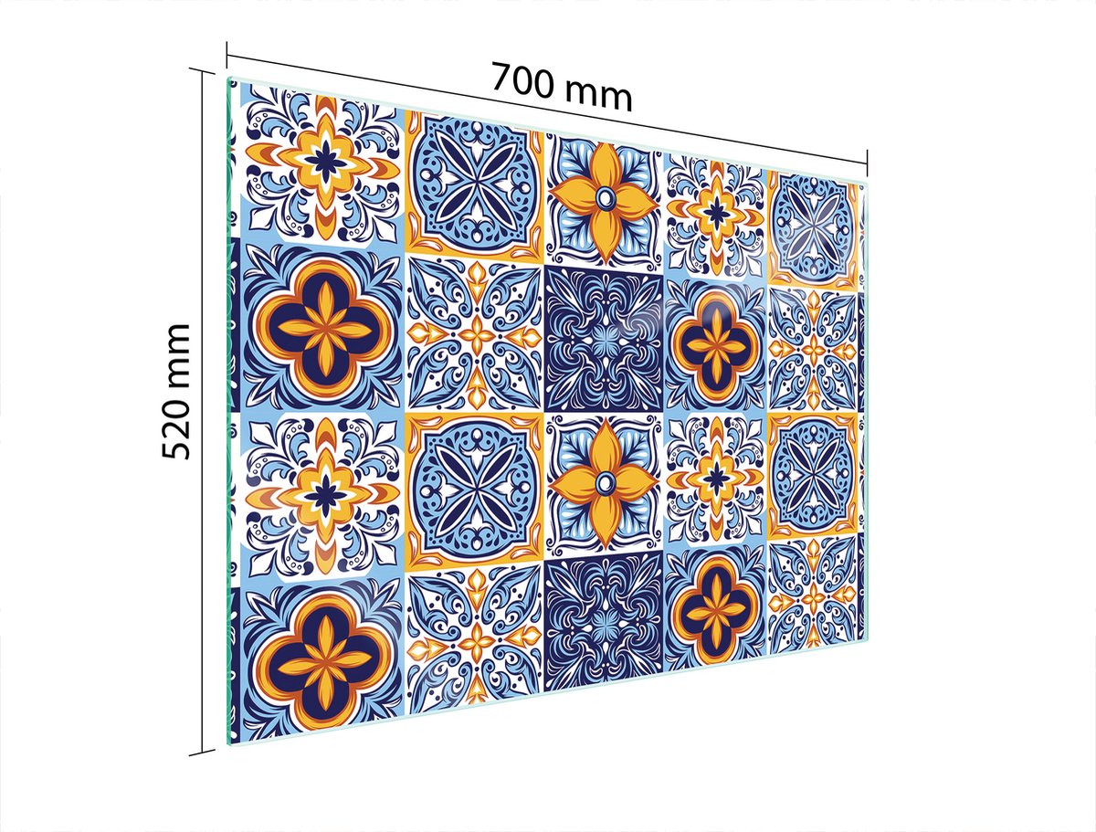 TMK ArtDeko - Kookplaat Achterwand - 70x52 cm - Moziek - Gehard Glas