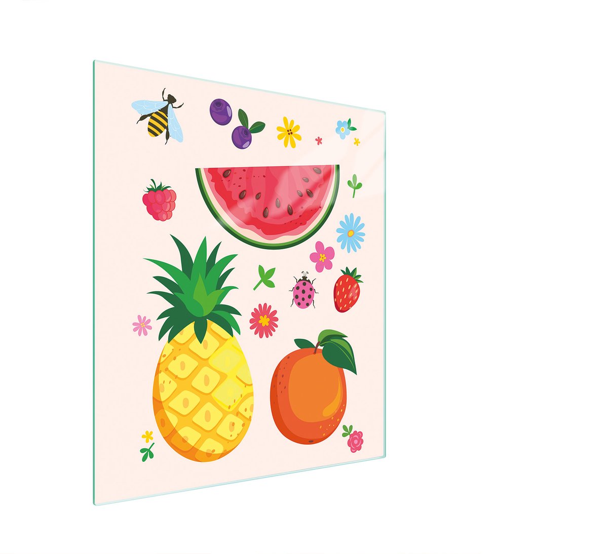 TMK ArtDeko Serie - Snijplank - 45x52 cm - Glas - Owoce