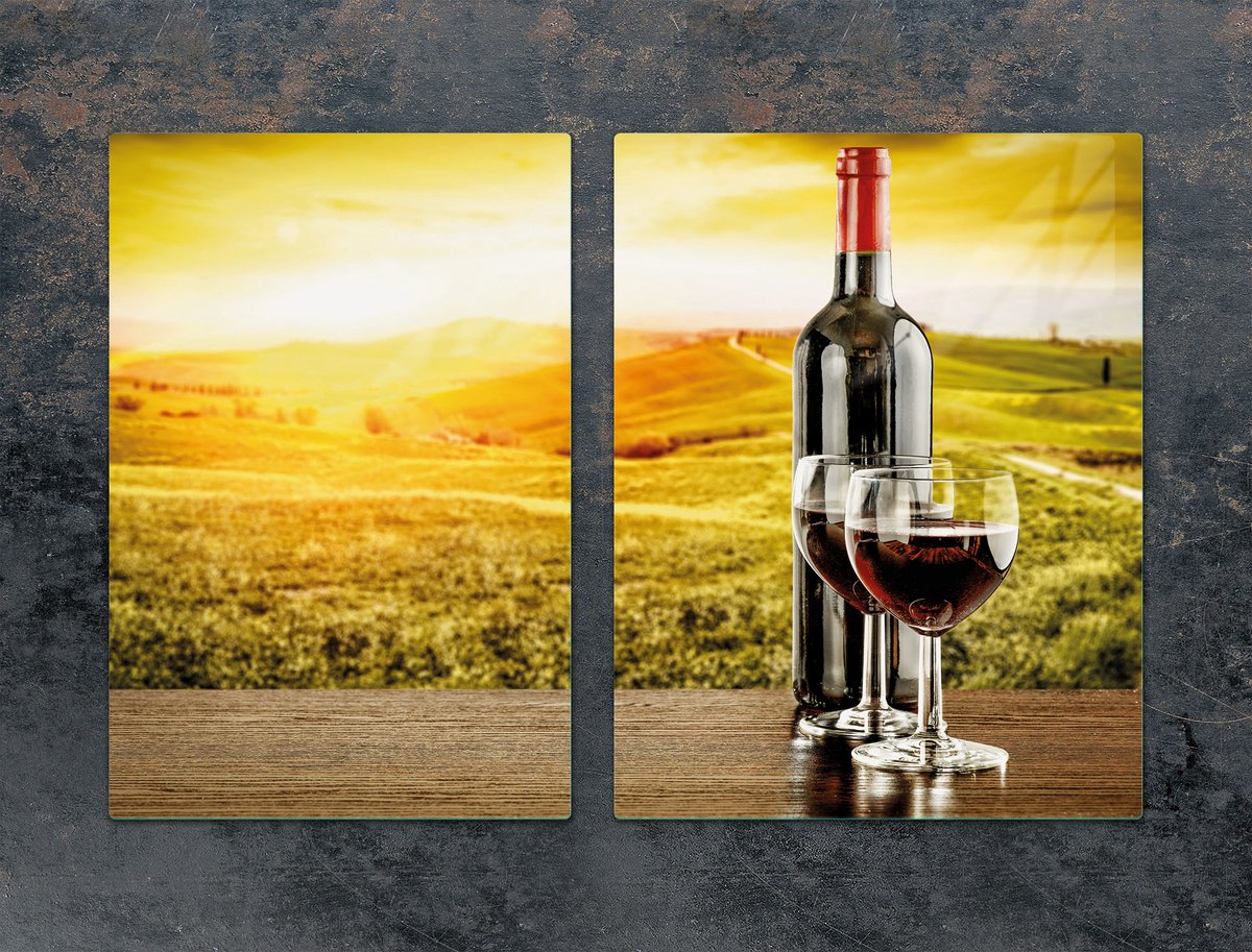 TMK ArtDeko - Snijplank - Glas - 75x52 cm - Wijn