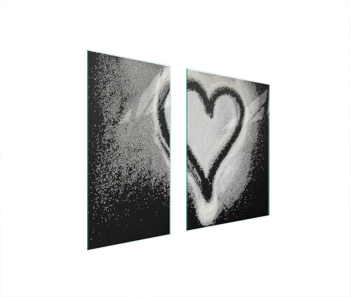 TMK ArtDeko - Glasplaat Beschermer - 75x52cm - Hartglas - Serce Motief