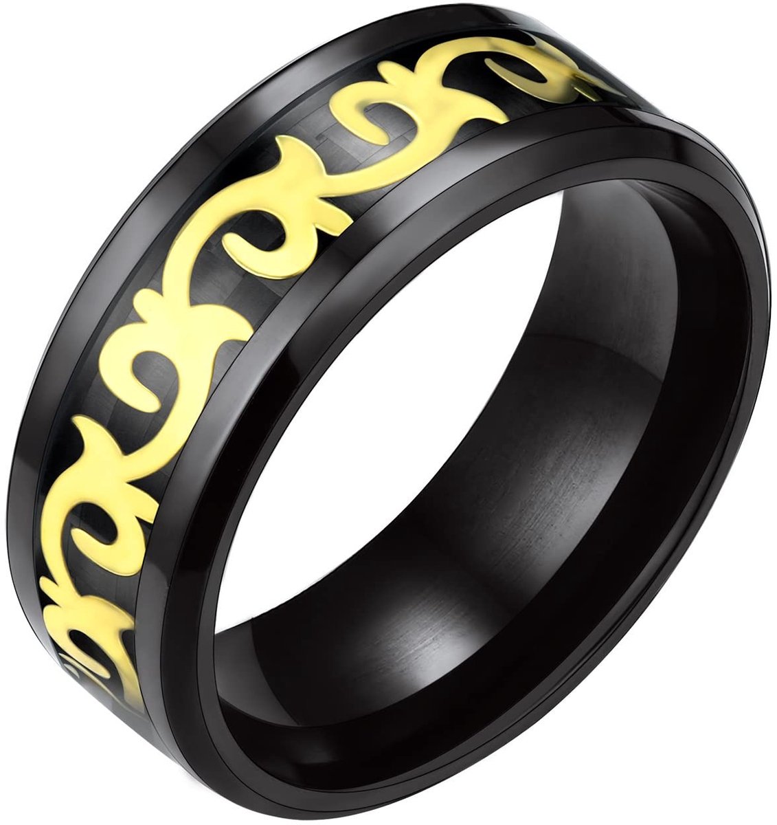 Allecto - PROSTEEL 8MM Huwelijksring voor Mannen - Tungsten Stalen Ring in Zwart met Verzenddoos