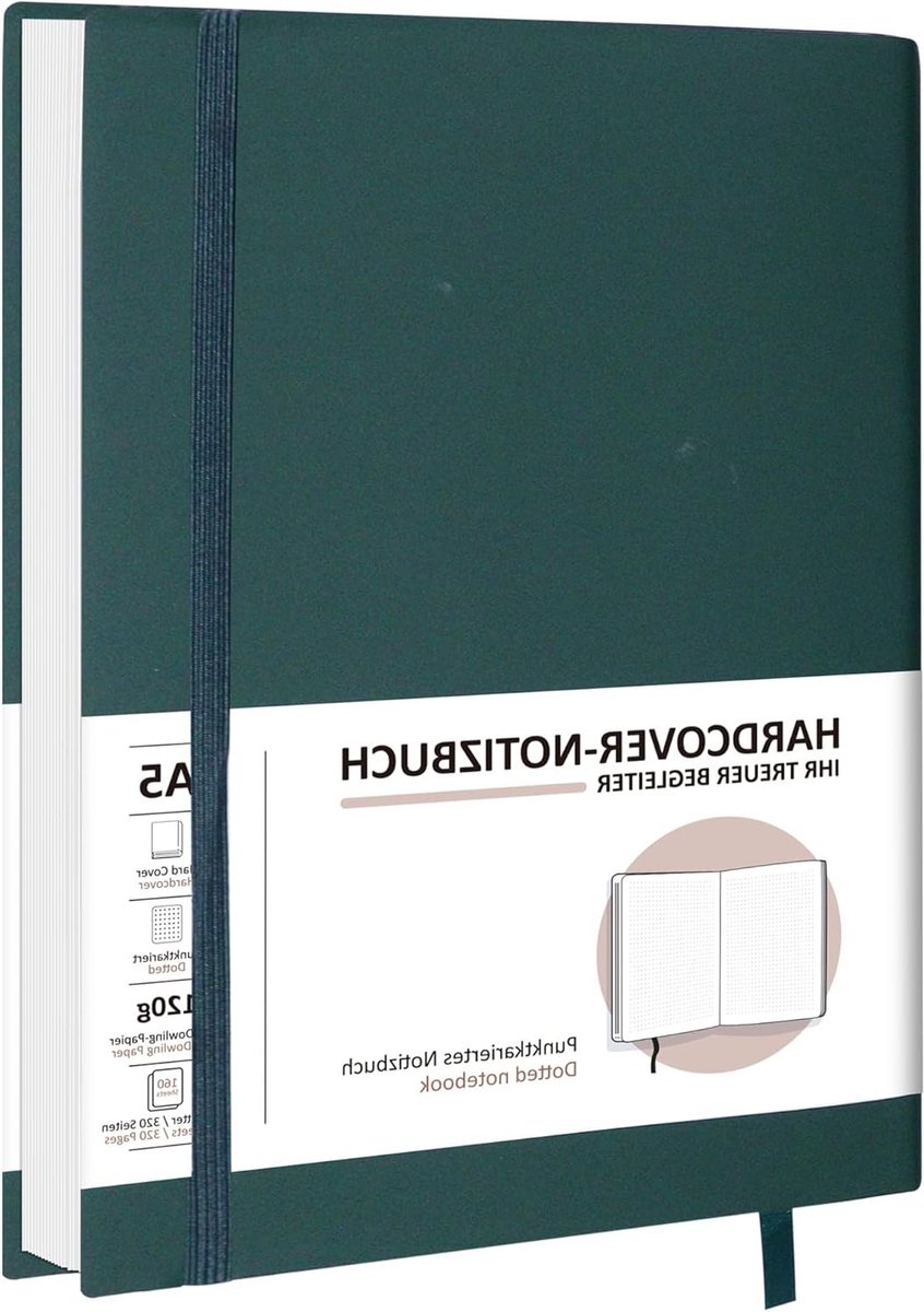 Diepgroen Notitieboek met 120 g/m² Dikte, Perfect voor Aantekeningen en Journaling