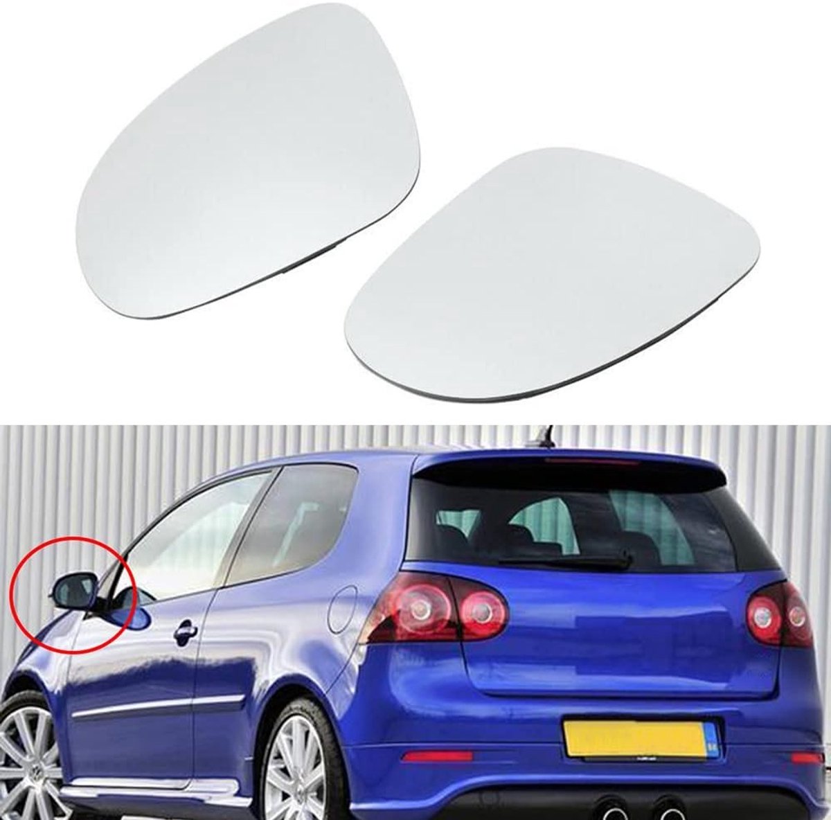 Spiegelglas Geschikt Voor VW Golf GTI, Jetta MK5, Rabbit en Passat B5/B6 - Vervangingsonderdeel voor Duidelijke Zicht en Veiligheid