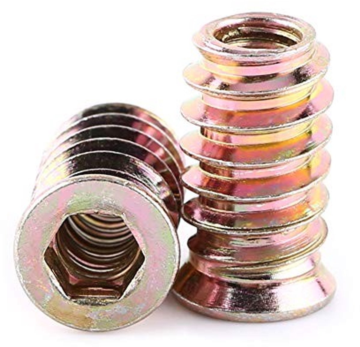 Allecto - Inzetmoeren met schroefdraad - Assortiment Gereedschapsset - Versteviging voor houten meubels - Duurzaam - M6*20mm - Geschikt voor divers...