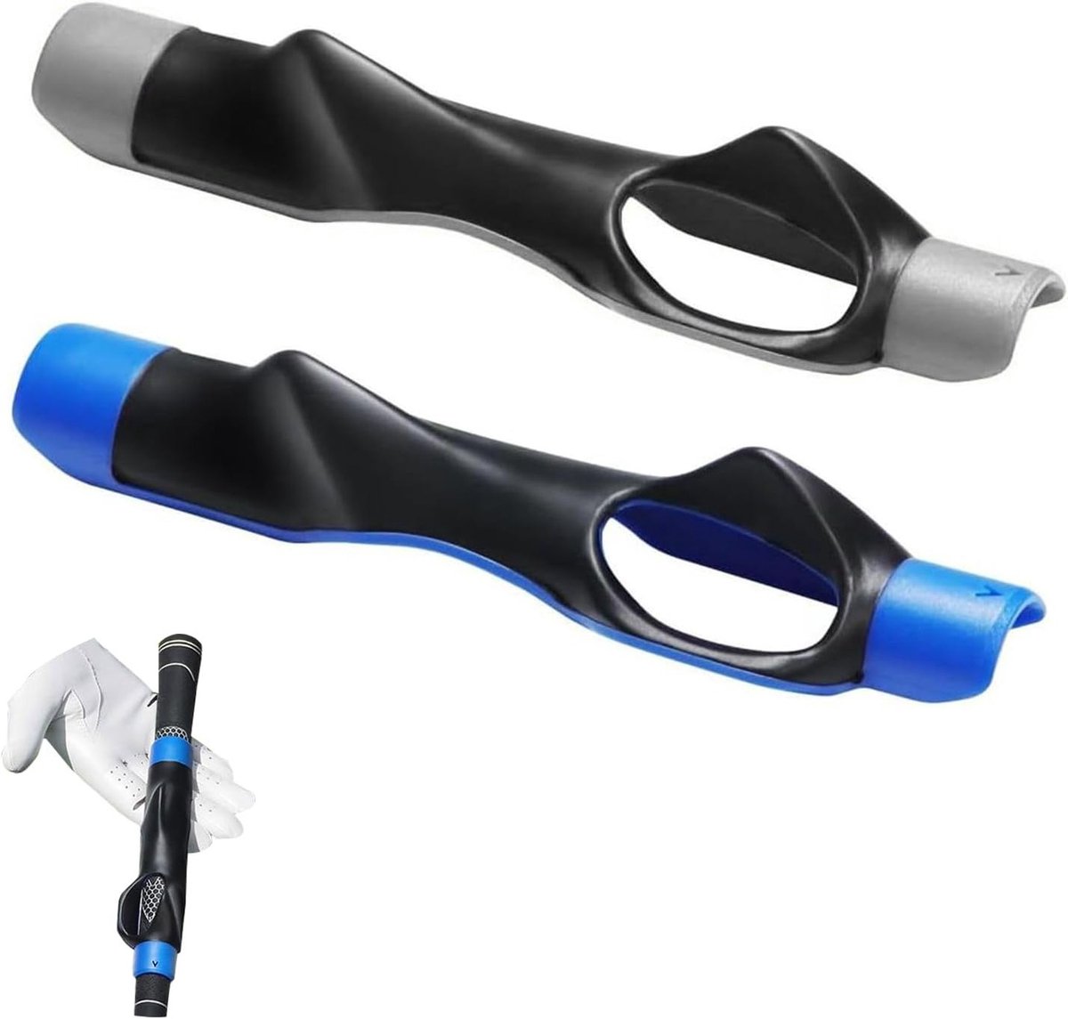 2 Stuks Golf Grip Trainingshulpmiddelen, Swing Trainer Grip en Polsband voor Correctie van Swinghouding, Ideaal voor Beginners en Kinderen