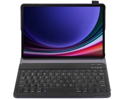 Just in Case tablet Hoes met Toetsenbord geschikt voor Samsung Galaxy Tab S9 / S9 FE / S10 FE / S10 Lite - QWERTY Spanish Bluetooth Keyboard Case - Zwart