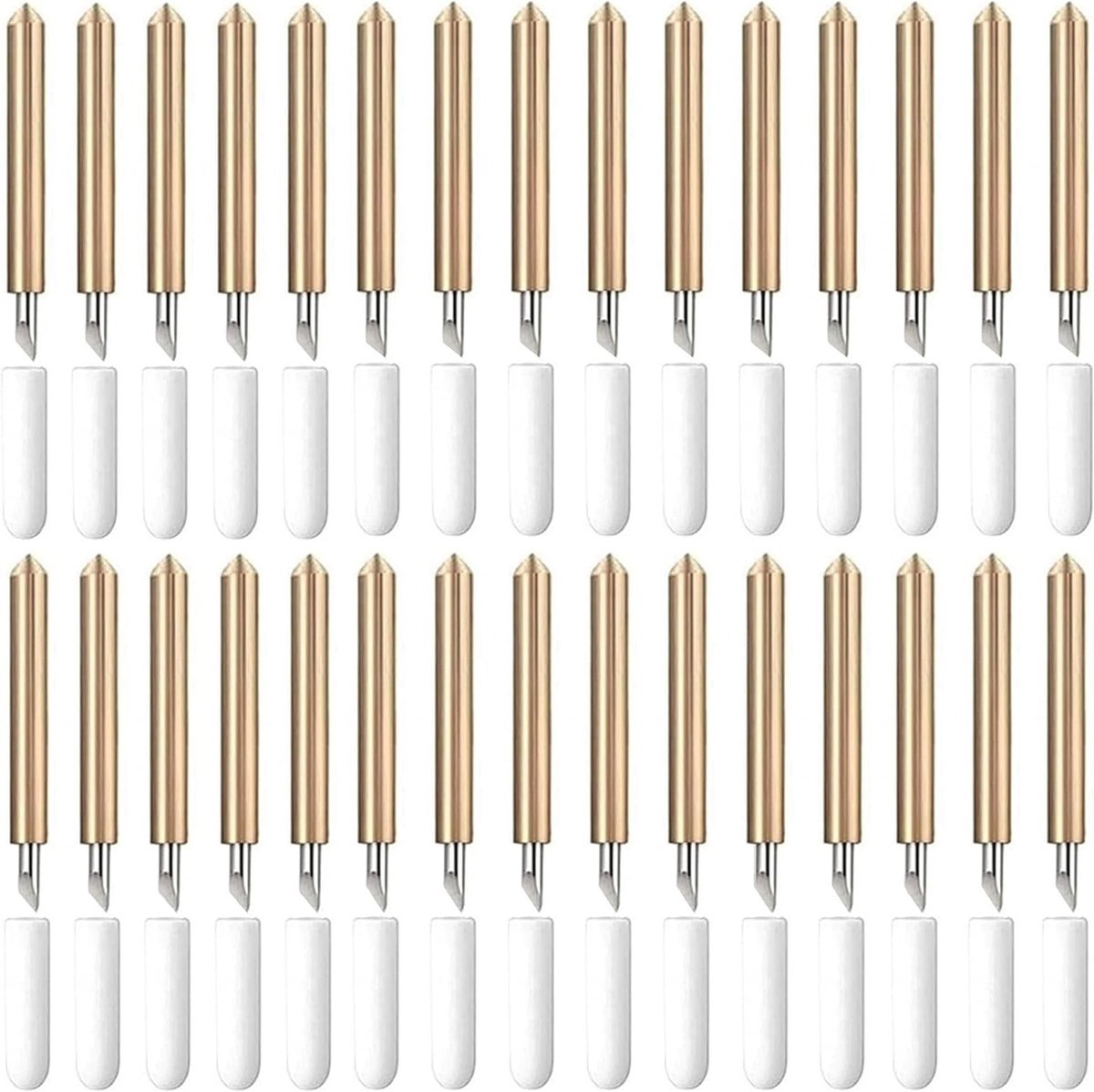 Set van 30 Premium Vervangingsbladen voor Snijmachines, Geschikt voor Cricut Explore Air en Maker 3, Goudkleurig