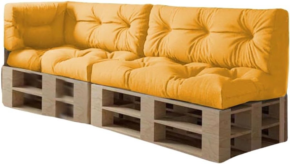 Palletkussen Set - Tuinkussen Waterdicht - Terras Meubels - Waterafstotend Oxford - Set Van 5 - Geel