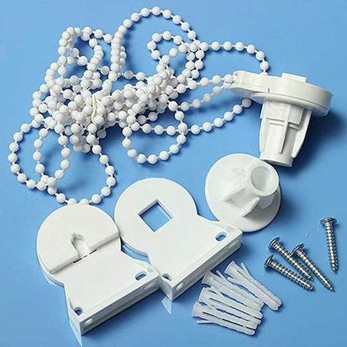 Rolgordijn Reparatie Set - Koppeling Onderdelen - Raamdecoratie Repareren - Compleet Inclusief Ketting - Voor 25mm Buizen - Zoals Getoond