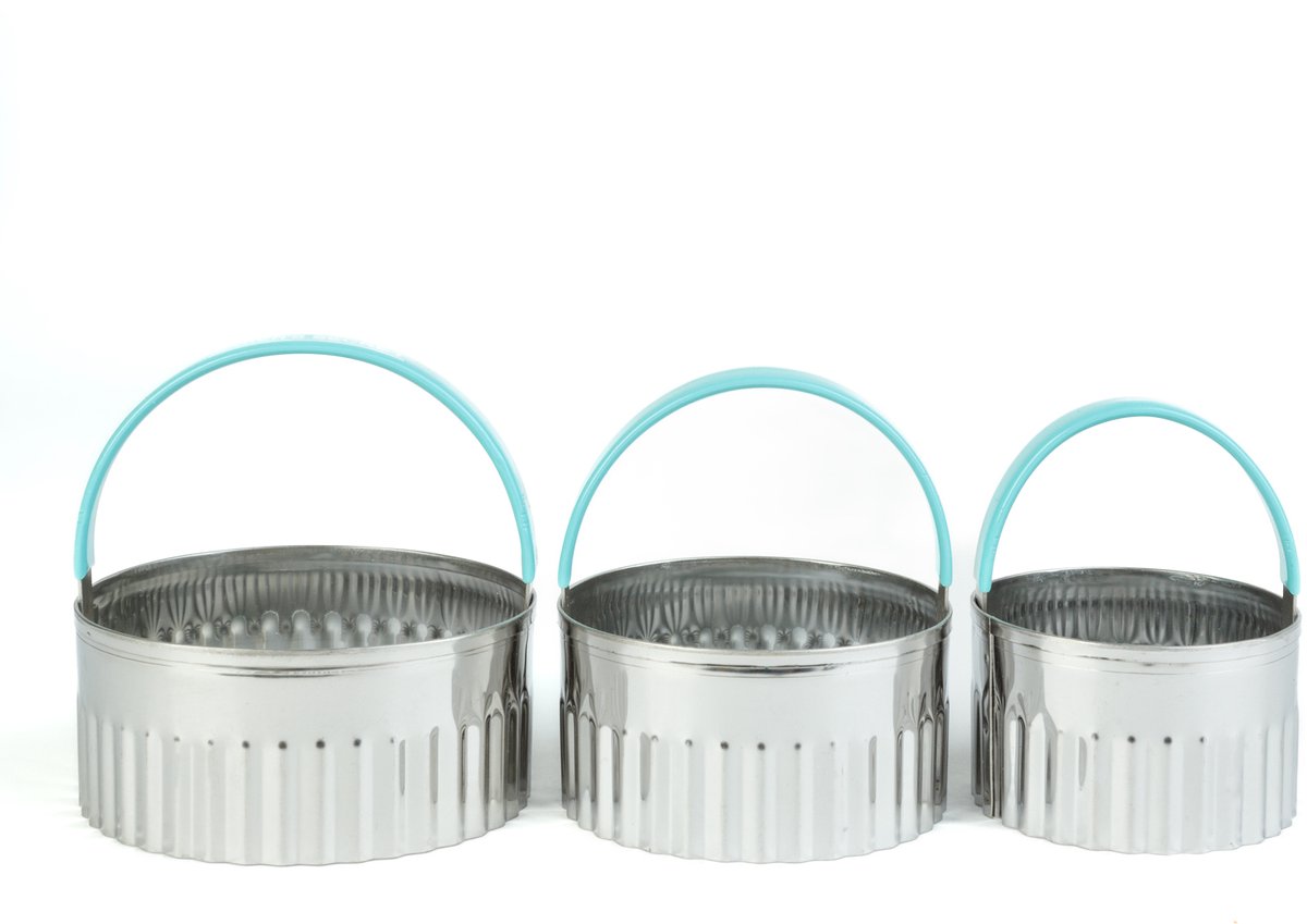 Baker's Secret Koekjesvorm Set RVS - 3 Delige Cookie Cutter Set - Uitsteekvormpjes Voor Koekjes en Fondant - RVS Bakvormpjes Voor Deeg en Gebak [BS40169]