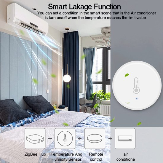 Slimme Temperatuur Monitor - Vochtigheidssensor Hygrometer - Huis Bewaken - App Waarschuwingen - 2 stuks - Wit — afbeelding 2