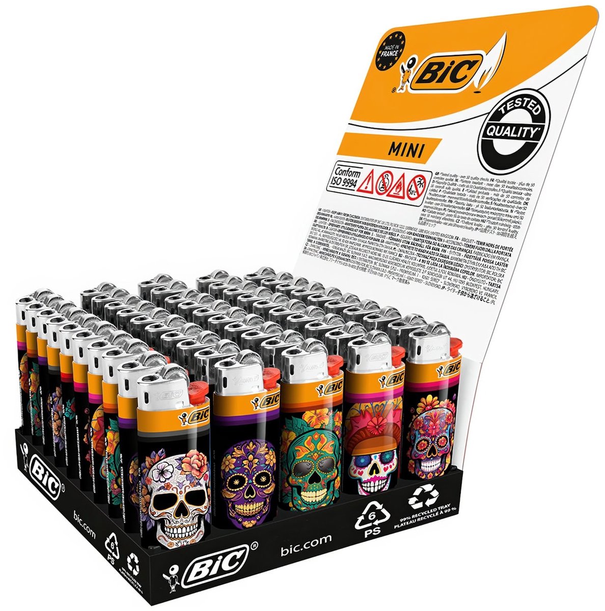 BIC® Mini J25 Aanstekers – Dia de los Muertos – Display 50 stuks