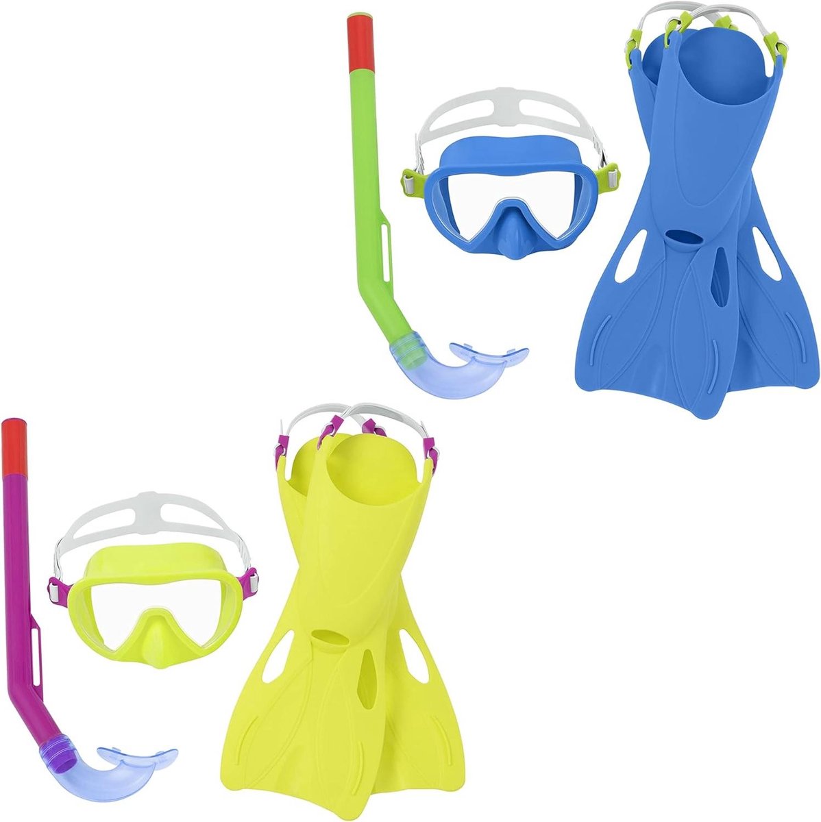 Duikset Kinderen - Snorkelset Zwemvliezen - Waterpret Beleven - Latexvrije Materialen - Maat 24-27 - Gesorteerd