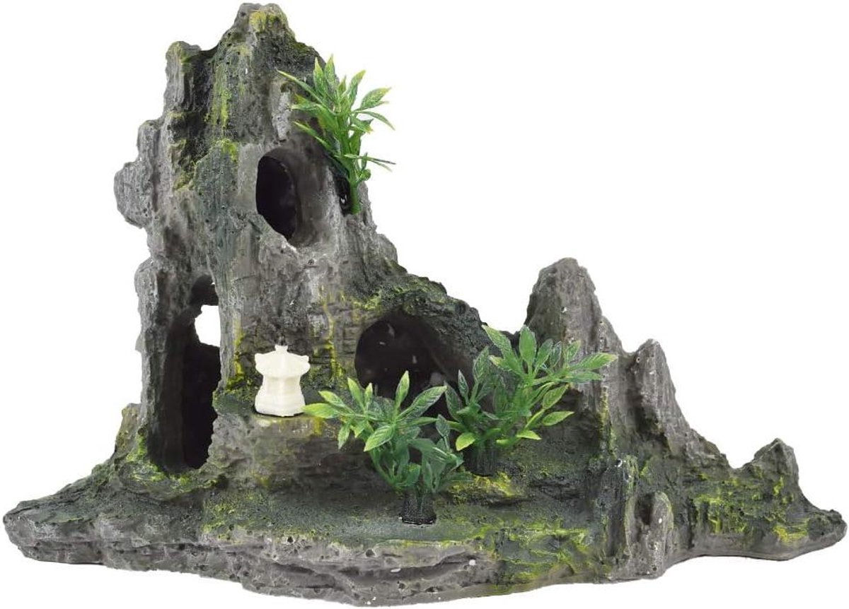 Reptielen Schuilplaats - Dierenhuisje Hars - Terrarium Inrichting - Gladde Randen - 25.5x11.5x15.5cm - Multicolor