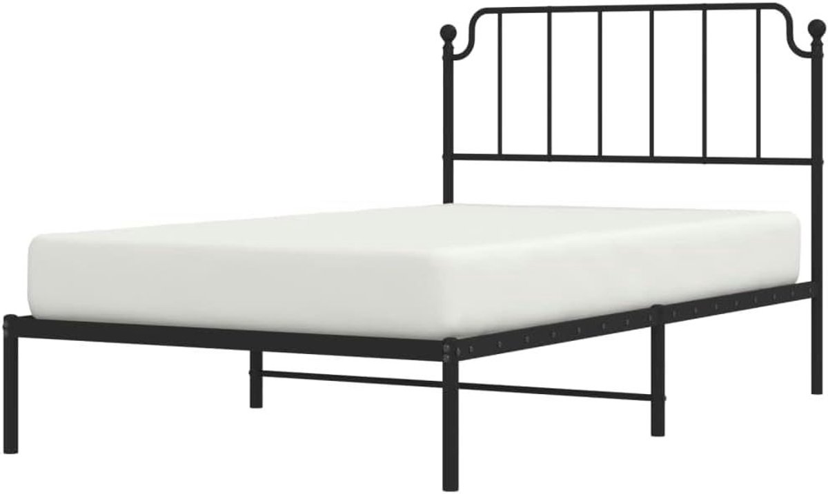 Metalen Bedframe - Ledikant Bedombouw - Slaapkamer Inrichten - Robuuste Constructie - 107x203 cm - Zwart