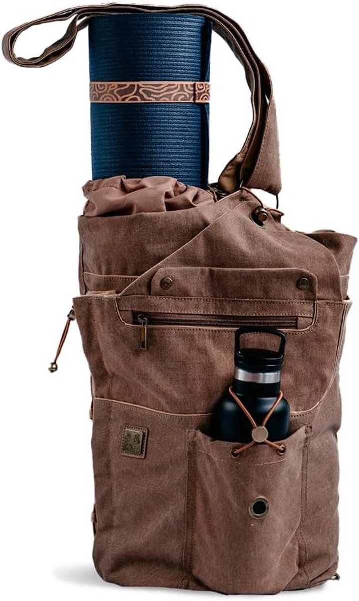 Yogamat Tas - Rugzak Draagtas - Yoga Accessoires Dragen - Converteerbare Riem - Past op de meeste matten - Mokka