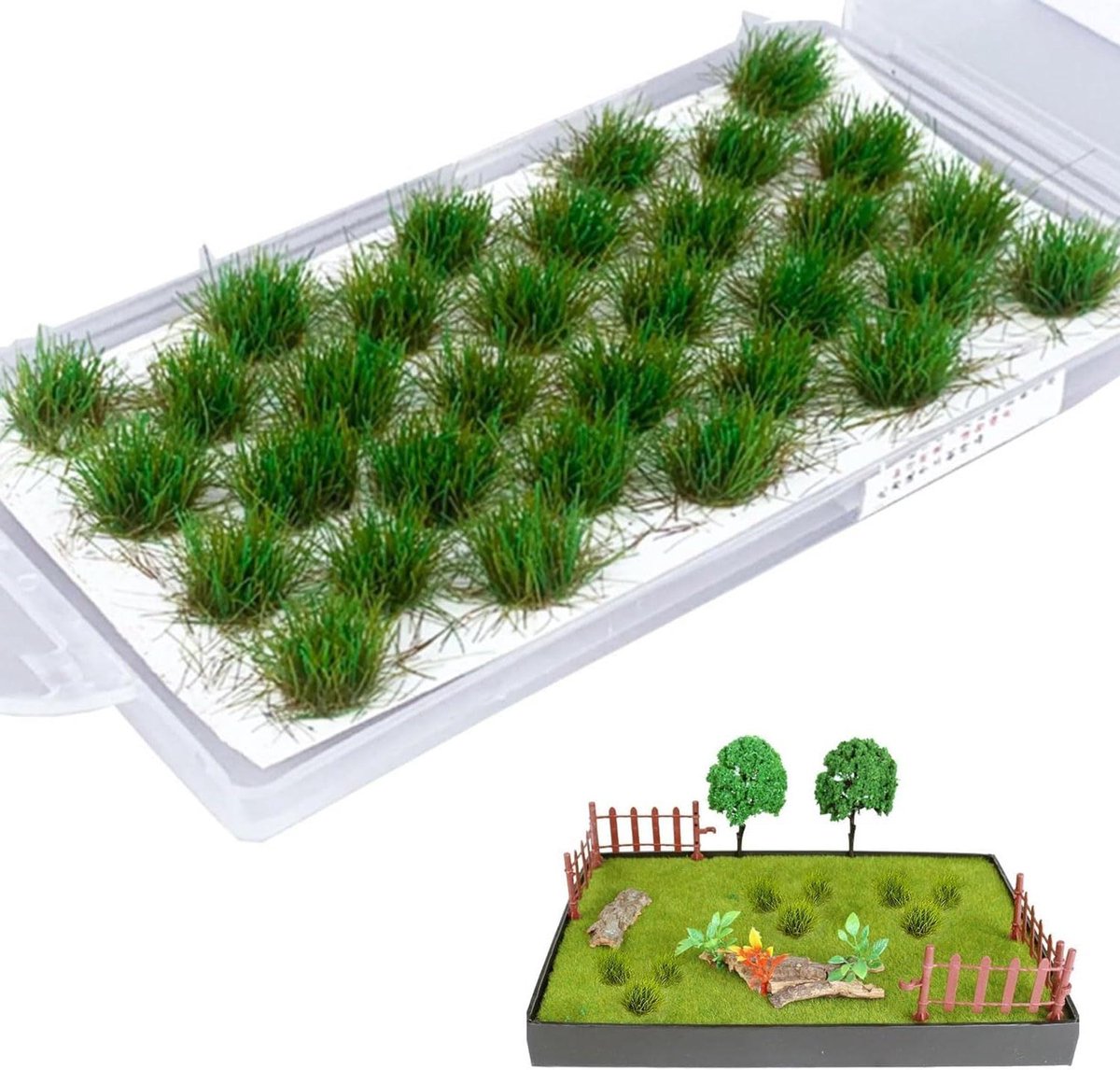 Statisch gras - Kunstgras Gazon - Modelbouw landschap - Miniatuur decoratie - 32 stuks - Zomergroen