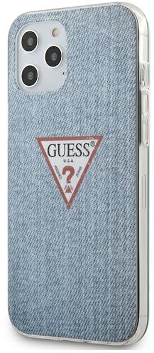 Guess Denim Hard Case Apple iPhone 12 Pro Max (6.7") - Lichtblauw