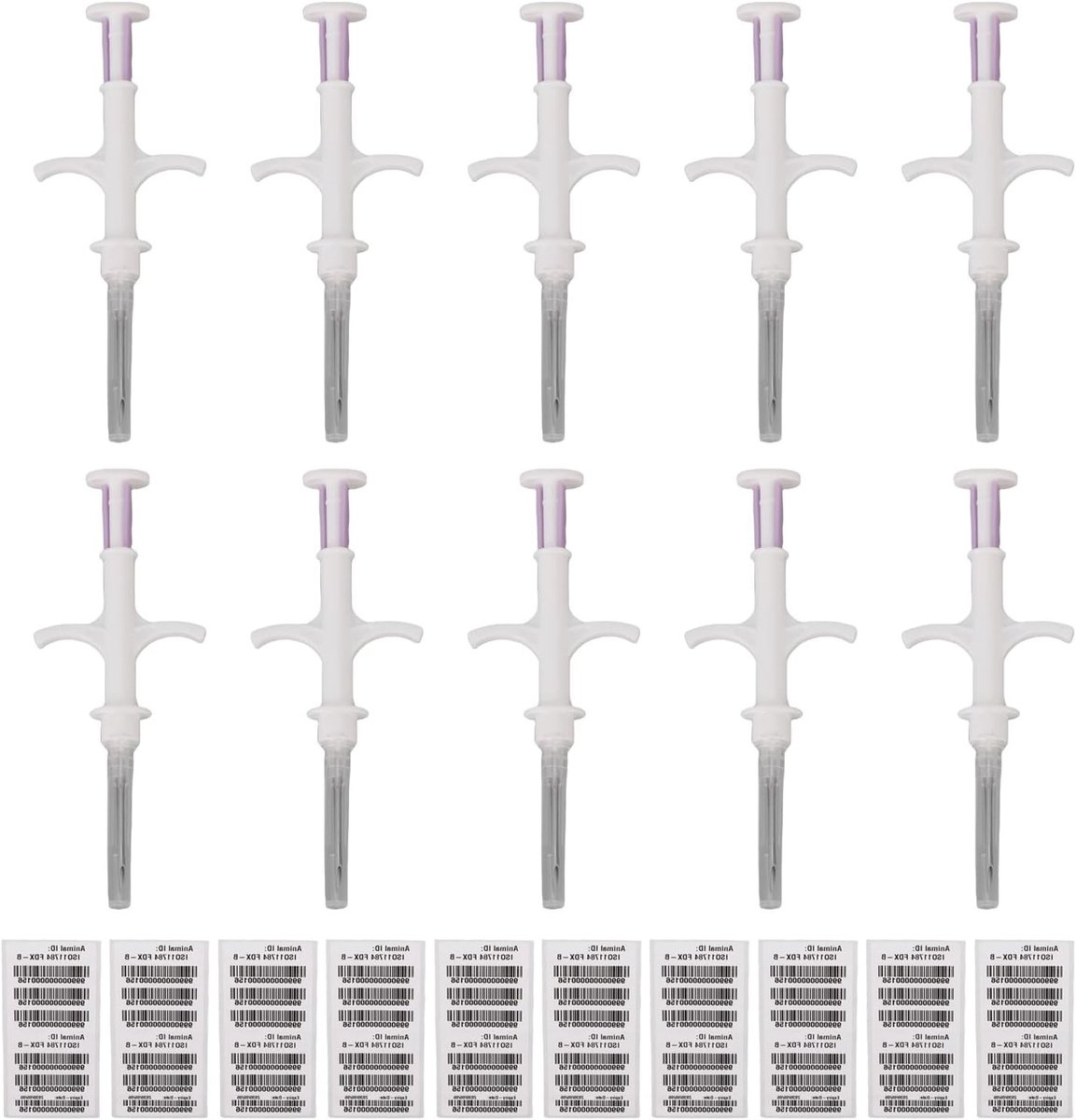 10 Stuks Universele Microchips voor Huisdieren, FDX-B 134.2kHz Dierenidentificatie, 512Bit ID Tags voor Honden, Katten en Boerderijdieren