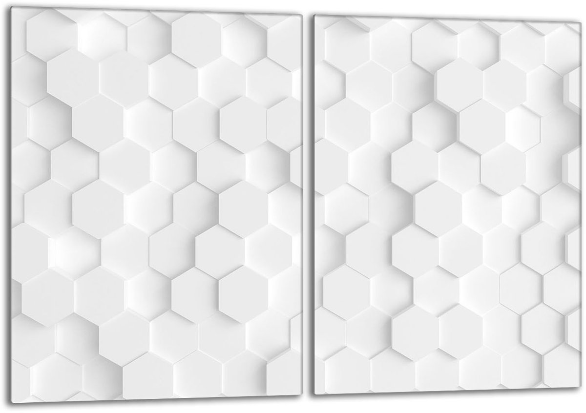 TMK ArtDeko - Serie - Glazen Beschermplaat - 2x40x52 - Wit - Veilige Bescherming