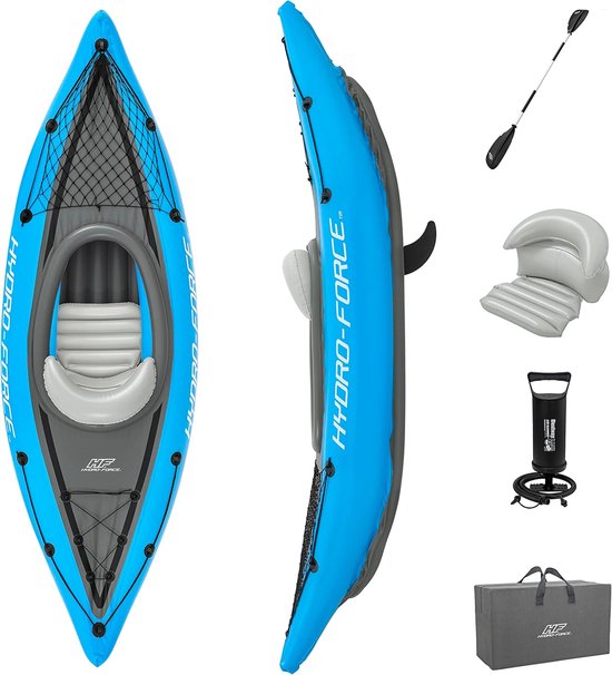 Opblaasbare Kajak - Waterfiets Boot - Avontuurlijke Tochten - Complete Set Inclusief - 275 x 81 x 45 cm van Merkloos — afbeelding 3