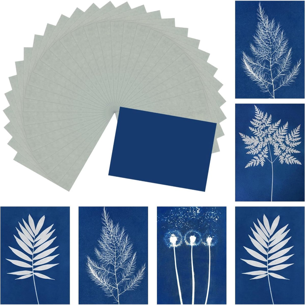 Zonneprint Papier - Cyanotype Set - DIY Kunst Projecten - Zeer Gevoelig - A5 Formaat - Blauw